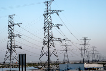 Photo of the electrical power transmission towers looks staggering.