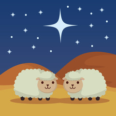 celebration merry christmas manger flat design