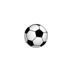 Fototapeta premium Football black and white ball vector icon. Soccer ball illustration.