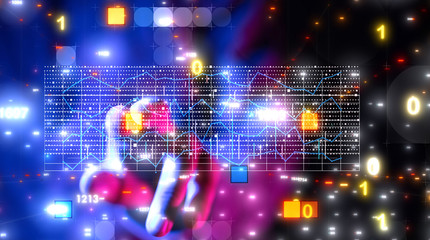 Economic graph with diagrams on the stock market, for business and financial concept