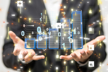Economic graph with diagrams on the stock market, for business and financial concept