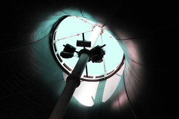 old film projector lens in action