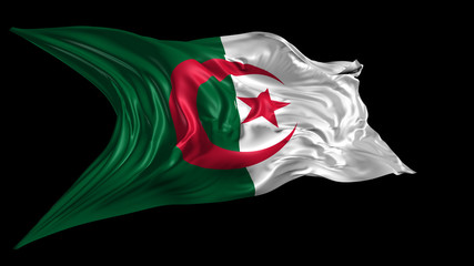 3d Illustration of Algeria flag on Black Background 