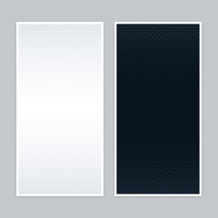 Black and white halftone gradient banner set