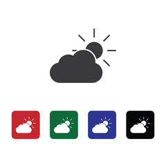Cloud, sun icon - Vector. Nature vector illustration