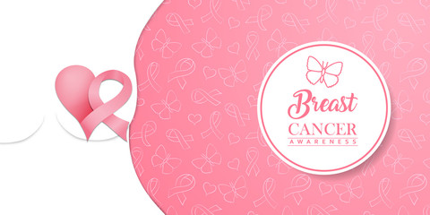 Breast cancer awareness pink woman body ribbon