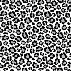 Black and gray curly spots, wavy, flowing seamless pattern, vector, leopard.
