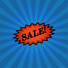 vector illustration of sale in comics retro style