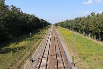 Fototapeta na wymiar Bahnstrecke Mannheim Karlsruhe