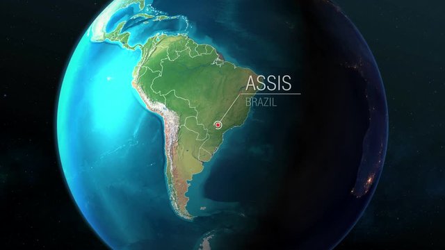 Brazil - Assis - Zooming from space to earth