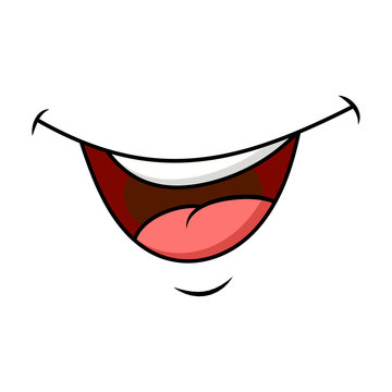 smile, mouth and tongue isolated cartoon design isolated on white background