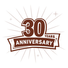 30 years anniversary logo design . 30th years logo. Thirtieth vector and illustration.