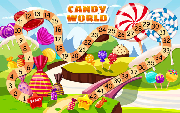 Candy Board Game for children and kids - journey through the sweet Candy World