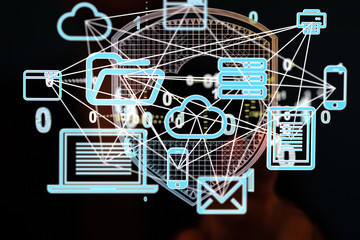 Network concept with connecting dots and lines