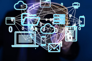 Concept of Network, internet communication, Big Data.