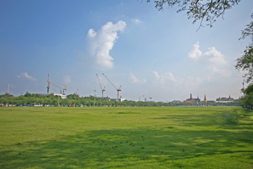 Sanam Luang city park in Bangkok, Thailand