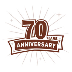70 years anniversary logo design . 70th years logo. Seventieth vector and illustration.