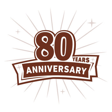 80 years anniversary logo design . 80th years logo. Eightieth vector and illustration.