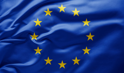 Waving flag of the European Union