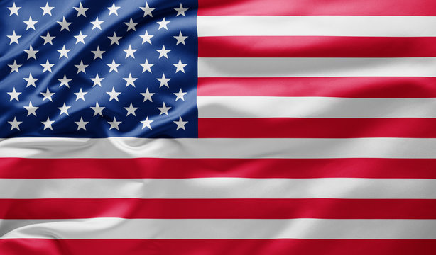 Waving national flag of the United States of America