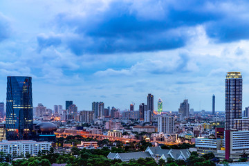 Fototapeta na wymiar Bangkok Cityscape at twilight of midtown bangkok.