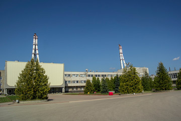 Obraz premium Ignalina nuclear power plant. Similarities with Chernobyl nuclear power plant.