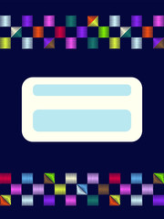 Cover for notebook or notebook - imitation of bright color embroidery on a dark background. Copyspace, square, page