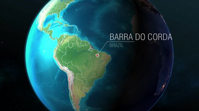 Brazil - Barra do Corda - Zooming from space to earth