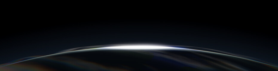 abstract planet sunrise skyline, 3d rendering.
