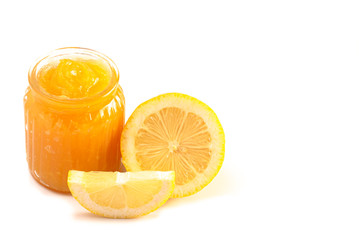 Jar of Lemon Curds Isolated on a White Background