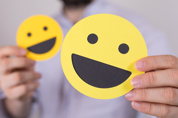 Gold Smiley Leadership Concept.