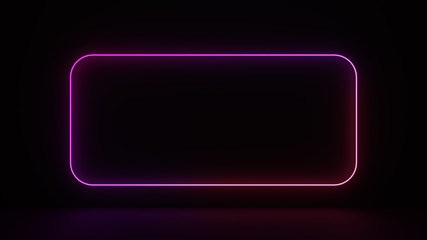 shiny purple neon lighting frame. concept for cyber punk background 