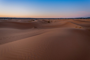 View of the Merzouga Dunes in the Sahara Desert