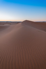 Obraz na płótnie Canvas View of the Merzouga Dunes in the Sahara Desert