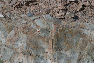 Fototapeta premium Blue gray structure of a large stone in the steppe