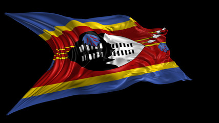 3d Illustration of  Swaziland flag on Black Background 
