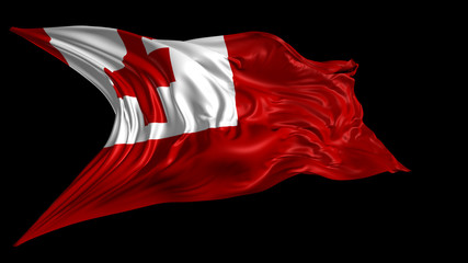 3d Illustration of  tonga flag on Black Background 