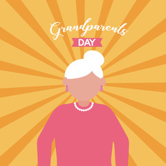 happy grandparents day flat design