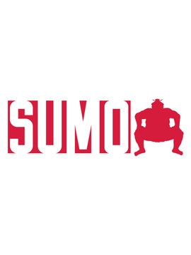 text logo sumo sumoringer sport ringer asiatisch japanisch ringen pose k&auml;mpfen dick fett cool lustig stark k&auml;mpfen chinesisch gro&szlig; design clipart