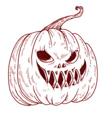 Hand draw Halloween elements : Emotional pumpkin for graphic design, poster, card, backdrop and etc.