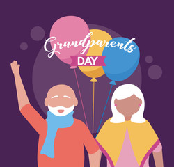 happy grandparents day flat design