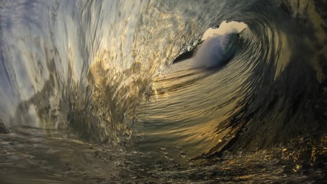 Ocean wave in slow motion crashing in sea background cinematic