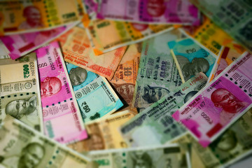Obraz premium Old & Modern Indian Currency notes