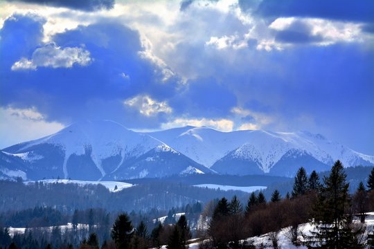 Landscape With Rodna Mountains In Winter