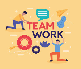 people teamwork flat design image