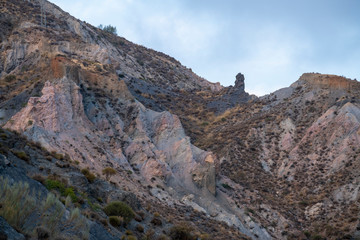 Turrilla canyon at sunset in summer