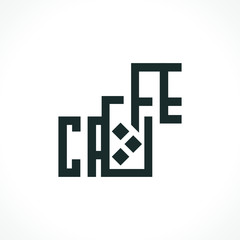 Fototapeta premium Vector logo glass with drink. Logotype for cafe and bar. Vector Illustration.