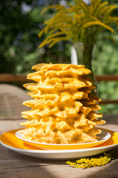 Tree cake. Baumkuchen. Traditional Germany and Lithuania layered cake