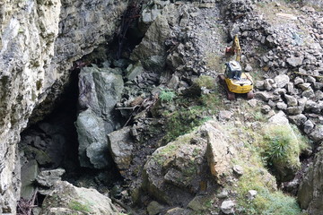 Bagger in der Rappenlochschlucht