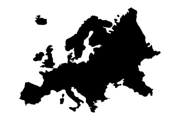 Europe Map Silhouette Vector illustration - obrazy, fototapety, plakaty